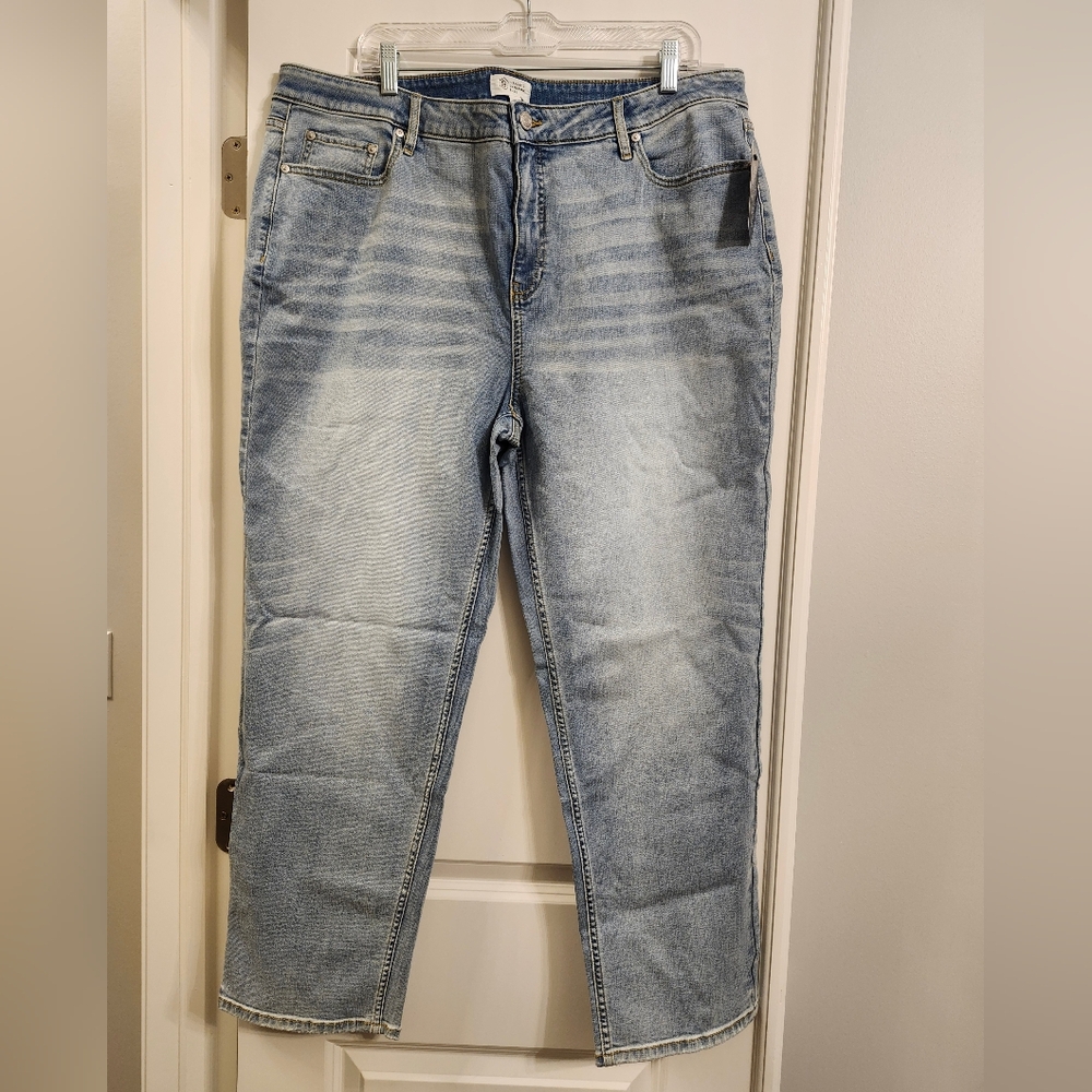 Candace Cameron Bure Plus Petite 20 Jeans Light Wash Straight Leg 28” Inseam